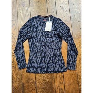 icebreaker Women's Merino 260 Vertex Crewe Glacial Camo Long Sleeve Large NWT